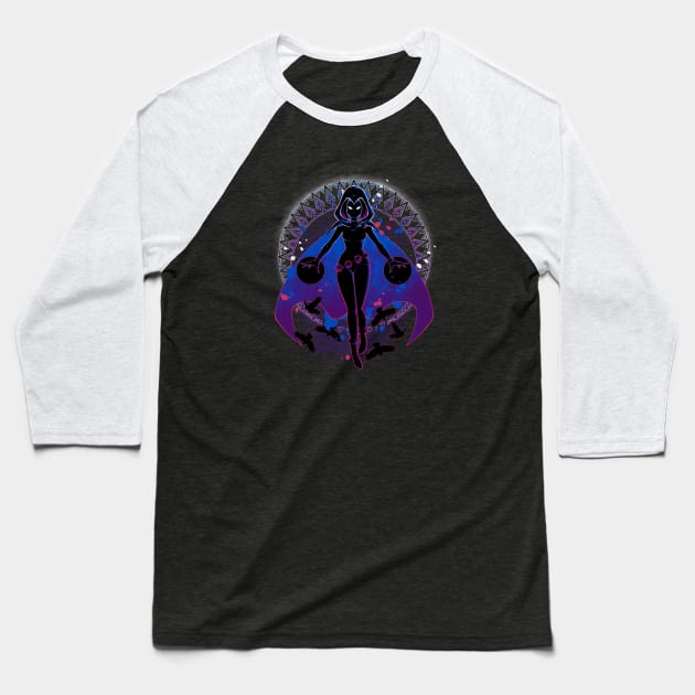 Raven Shadow Baseball T-Shirt by xMorfina